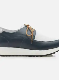 Pantofi casual dama din piele naturala,Leofex - 030 Blue Argintiu Box