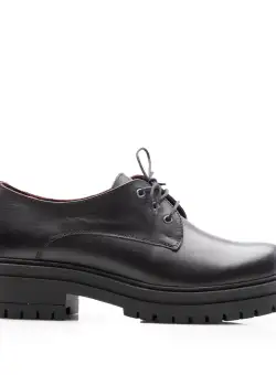 Pantofi casual damă din piele naturală,Leofex - 347-1 Negru Box