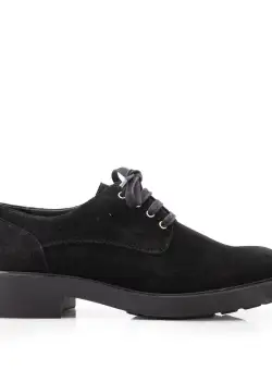 Pantofi casual damă din piele naturală,Leofex - 386 Negru velur