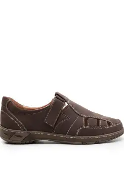 Pantofi casual din piele naturala nabuc - 140 maro