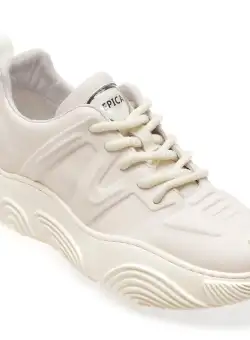 Pantofi casual EPICA albi, 3620, din piele naturala