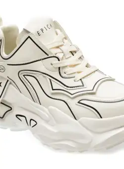 Pantofi casual EPICA albi, 9873, din piele naturala