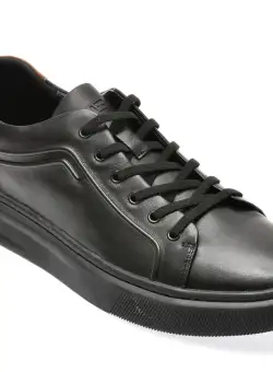 Pantofi casual OTTER negri, 3321, din piele naturala
