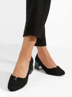 Pantofi cu toc gros Lutea V2 negri