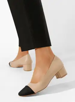 Pantofi cu toc mic Coram bej
