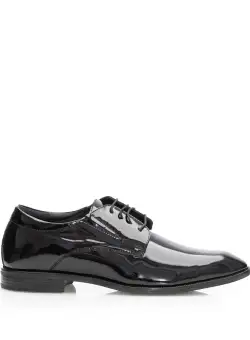 Pantofi eleganți bărbați din piele naturală,Leofex - Mostră 522 Negru Lac