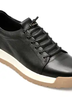 Pantofi OTTER negri, 6148, din piele naturala