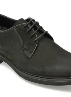 Pantofi OTTER negri, E1801, din nabuc
