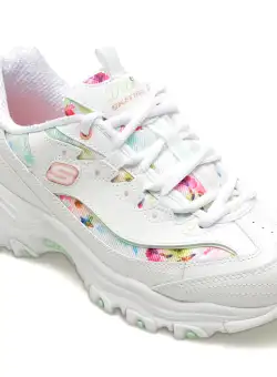 Pantofi SKECHERS albi, D LITES, din piele ecologica
