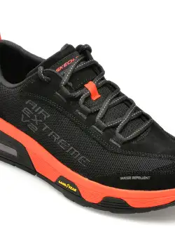 Pantofi SKECHERS negri, SKECH-AIR EXTREME V2, din material textil