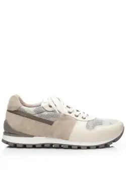 Pantofi sport barbati din piele naturala, Leofex - 665 Crem box+mash
