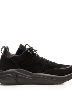 Pantofi sport damă din piele naturală, Leofex - Mostră 239 Negru velur