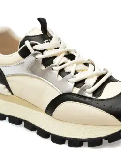 Pantofi sport FLAVIA PASSINI alb-negru, 6073, din piele naturala