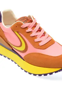 Pantofi sport FLAVIA PASSINI roz, 31C07, din material textil si piele intoarsa