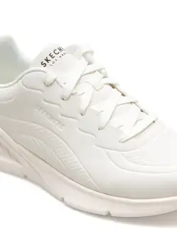 Pantofi sport SKECHERS albi, UNO LITE, din piele ecologica