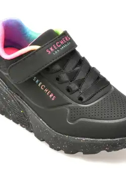 Pantofi sport SKECHERS negri, UNO LITE, din piele ecologica