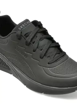Pantofi sport SKECHERS negri, UNO LITE, din piele ecologica
