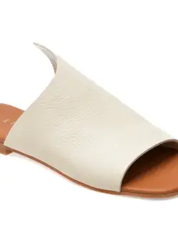 Papuci casual EPICA albi, 260400, din piele naturala