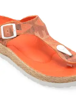 Papuci casual GRYXX portocalii, 700, din piele naturala