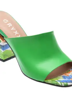 Papuci casual GRYXX verzi, 795, din piele naturala
