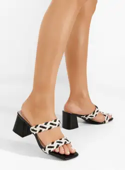 Papuci cu toc gros Jovia negri