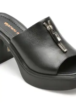 Papuci MARANI MAGLI negri, 3443, din piele naturala