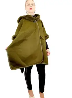 Poncho Dama masura universala culoarea kaki