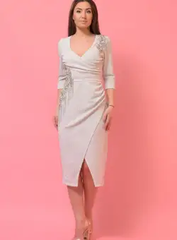 Rochie de ocazie conica cu aspect petrecut