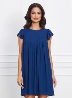 Rochie Dy Fashion bleumarin scurta din voal
