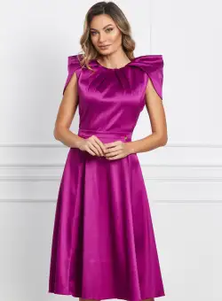 Rochie Dy Fashion magenta cu umeri ascutiti