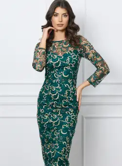 Rochie Dy Fashion verde din dantela