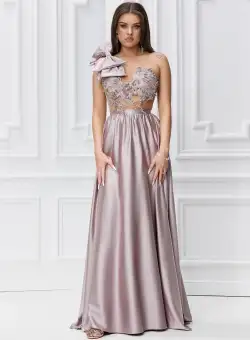 Rochie eleganta lunga vaporoasa de culoare lila