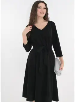 Rochie eleganta neagra din lurex cu fir stralucitor