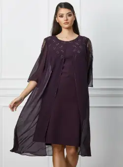Rochie Hannah mov cu strasuri