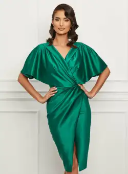 Rochie MBG verde cu decolteu petrecut