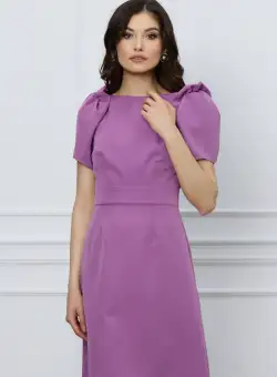 Rochie Moze lila cu umeri bufanti