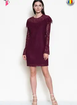 Rochie Xara eleganta croita drept din broderie