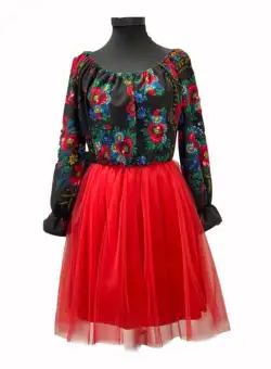 Rochita fetite stilizata traditional cu tulle 3