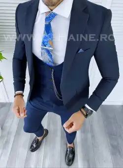 Sacou barbati bleumarin slim fit B5321 E 100-4 ~