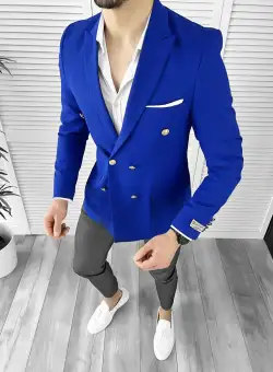 Sacou barbati slim fit albastru 041 31-1.1