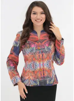 Sacou cu imprimeu multicolor