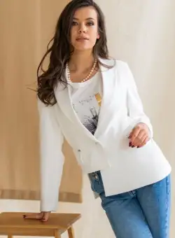 Sacou Dalia alb Casa Hermosa
