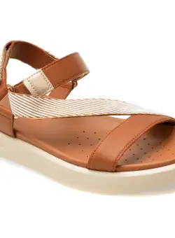Sandale casual GEOX albe, D45PAC, din material textil