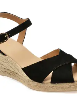 Sandale casual GEOX negre, D45NGC, din piele intoarsa