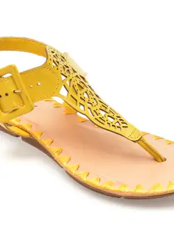 Sandale casual GRYXX galbene, 356501, din piele naturala