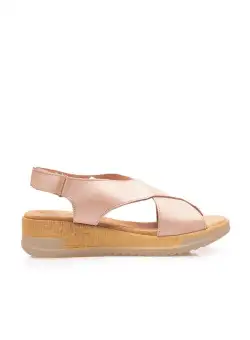 Sandale cu platforma dama din piele naturala - 3200 Nude box