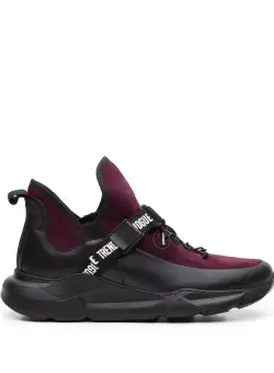 Sneakers damă din piele naturală, Leofex - 288 Negru+mov box velur