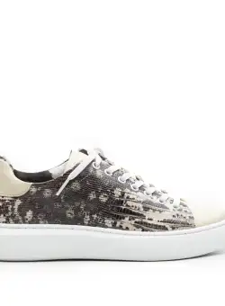Sneakers damă din piele naturală, Leofex - 310 Crem box