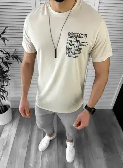 Tricou barbati slim fit bej 12448 39-3.2