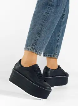 Adidasi cu talpa inalta navy Ionesa